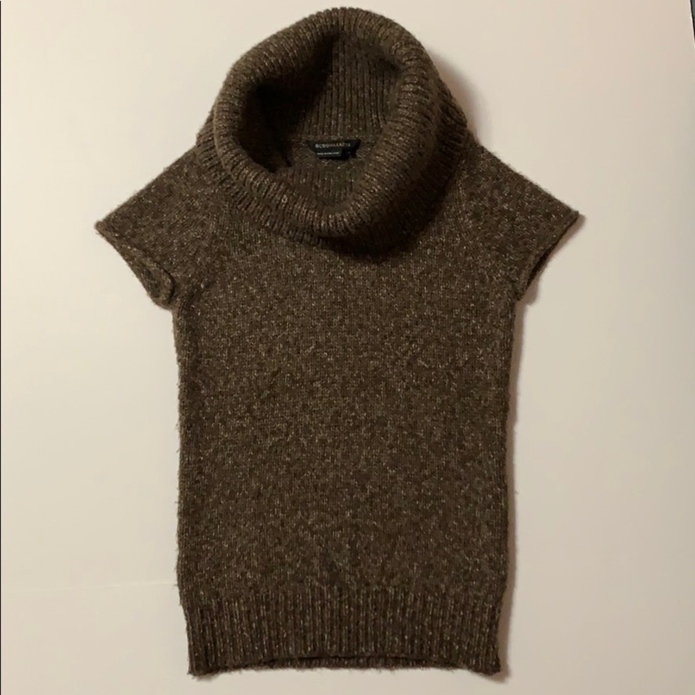 BCBGMAXAZRIA Cowl Turtleneck Shortsleeve Sweater S